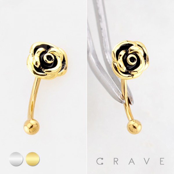 ROSE BURNISH 316L SURGICAL STEEL CURVED BARBELL/EYEBROW